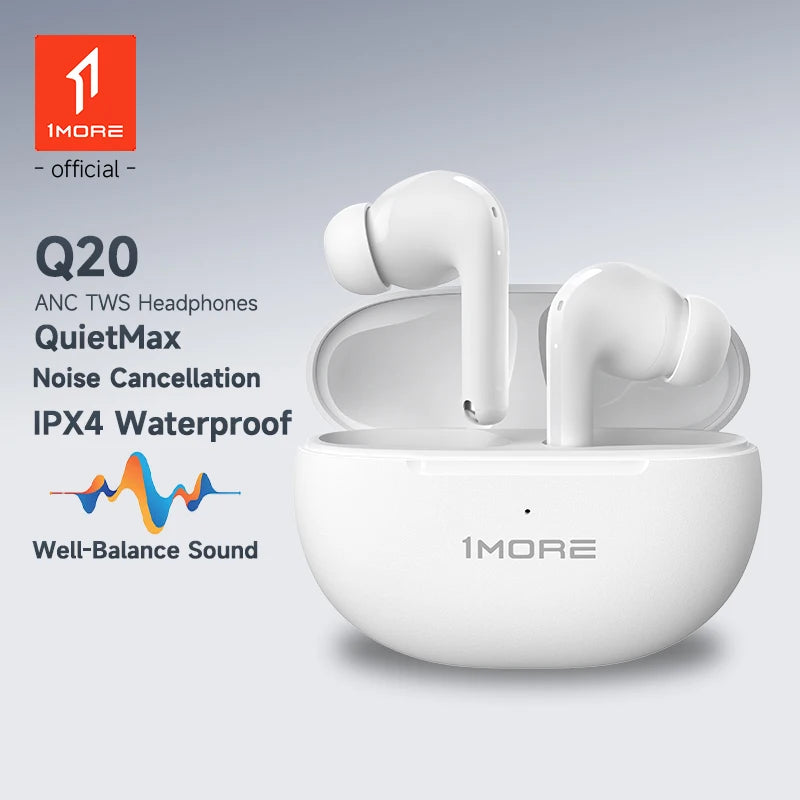 1MORE Q20 True Wireless Earbuds Bluetooth 5.3 Air Earphone Active Noise Cancelling Headphones Bud For Xiaomi Gamer Free Shipping