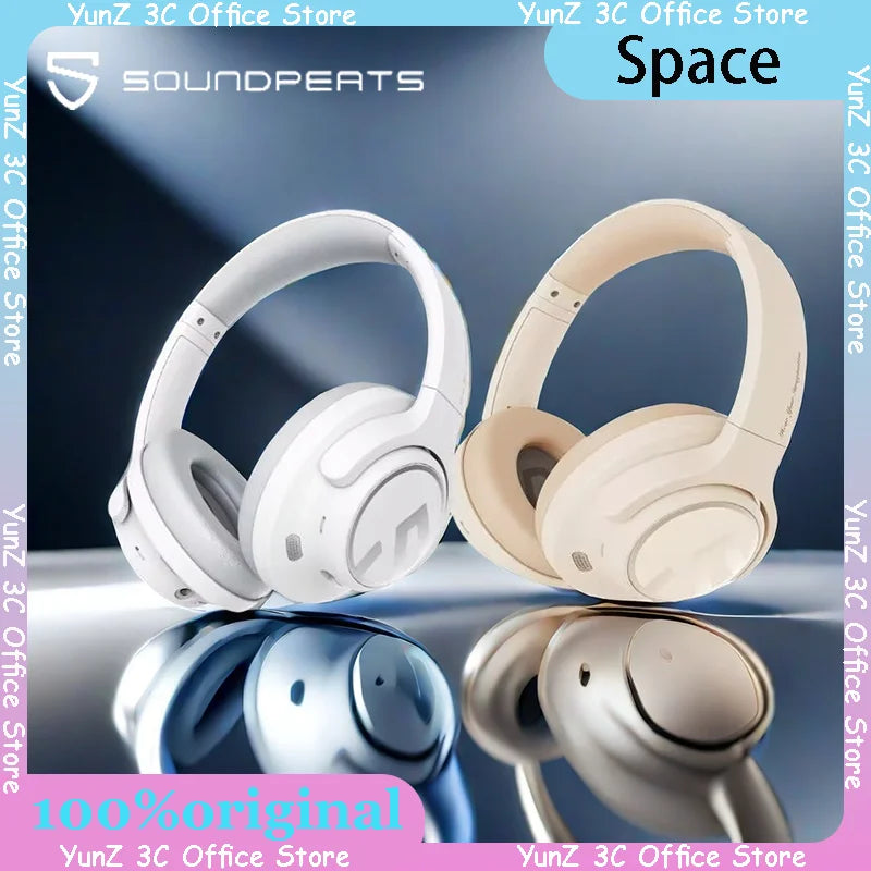 Soundpeats Space Noise Cancelling Bluetooth Headset With Long Battery Life, Wireless Gaming Computer Headset With Microphone