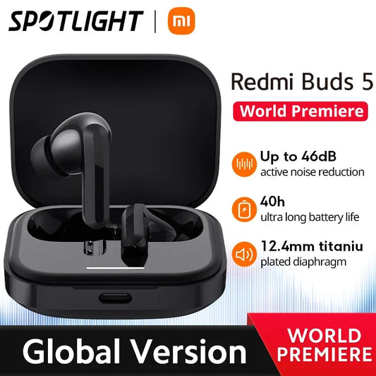 [World Premiere] Global Version Xiaomi Redmi Buds 5 AI Noise Cancellation for Call 40 Hours Battery Dual-device Connectivity