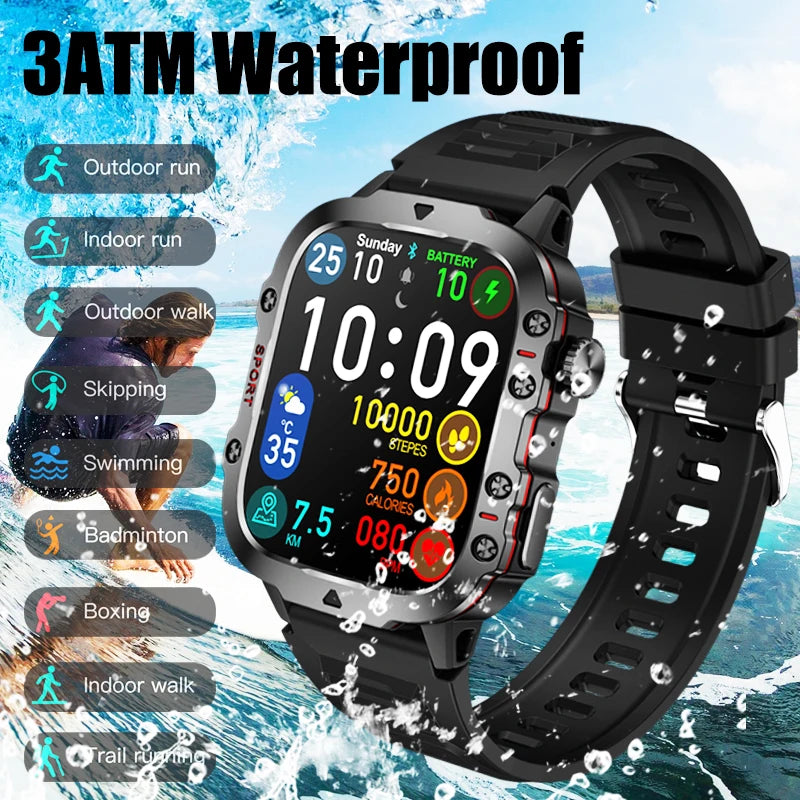 For Xiaomi Military GPS Tracker Smart Watch Men IP68 5ATM Outdoor Sports Fitness Tracker Health Monitor 1.96" BT Call Smartwatch