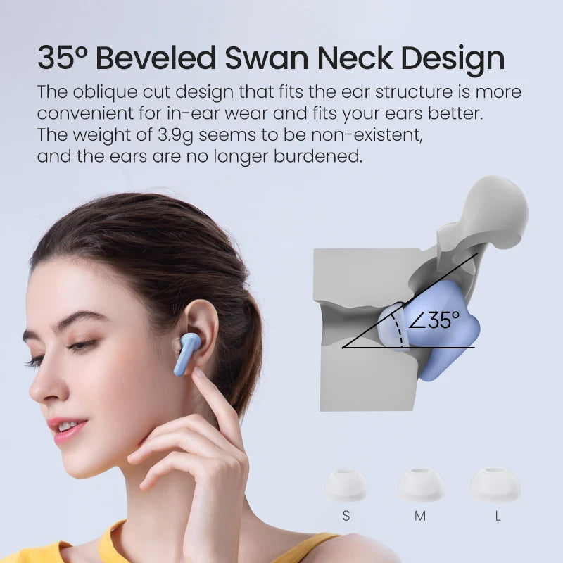 HAYLOU GT7 Neo TWS Wireless Earbuds Bluetooth5.4 Smart Touch Control Headphone 22H Battery Life Light weight Body For Phone