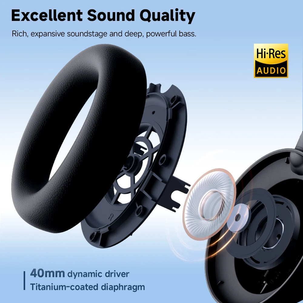 Edifier H9 Wireless Bluetooth Headphones Active Noise Canceling Headset Bluetooth 5.4 Hi-Res Audio 75H Battery Life Foldable