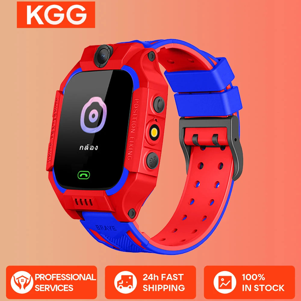 KGG Q19 Kids Wristwatch 2G SOS Call Smart Watch Remote Monitor Phone Watch LBS Position with Camera Children for Boys Girls.