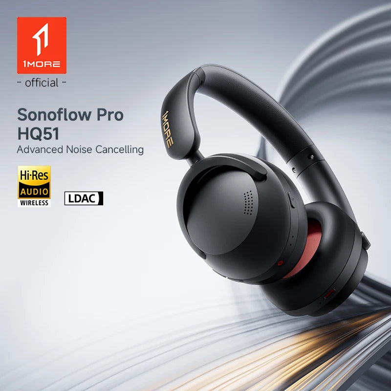 1MORE SonoFlow Pro Wireless Headphone 100H Playtime Quick Charge Bluetooth Active Noise Cancelling  Hi-Res Audio Clear Call