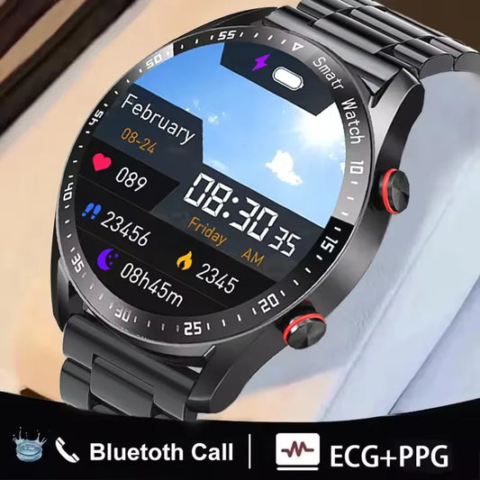 ECG+PPG Bluetooth Call Smart Watch Men Laser Health Blood Pressure Fitnes Sports Watches Man Sports Waterproof Smartwatch+Box