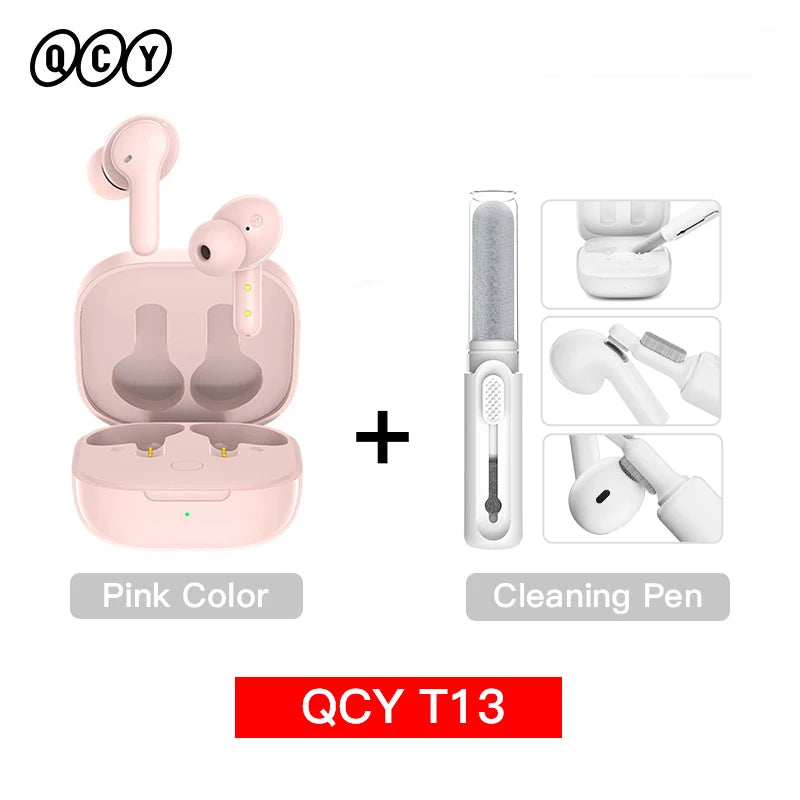 QCY T13 Wireless Headphones Bluetooth 5.1 Earphones 4 Mic ENC HD Call Headset Touch Control TWS Earbuds Long Standby 40H