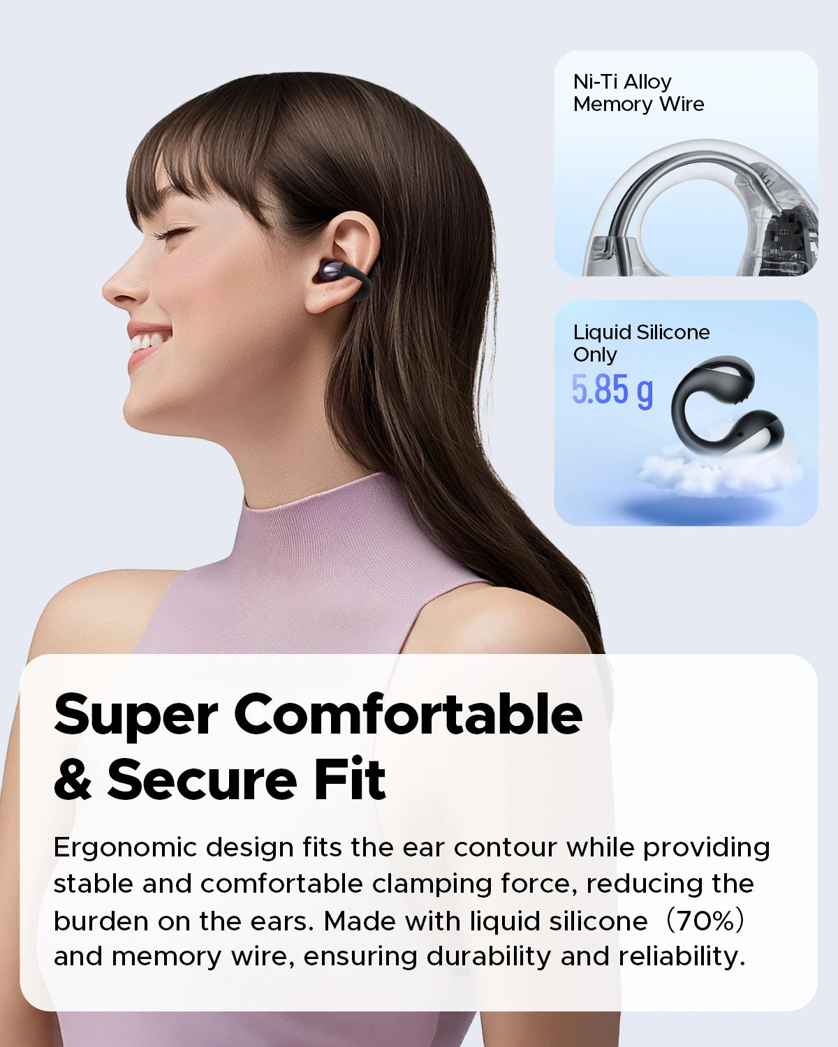 SoundPEATS PearlClip Pro Wireless Earphones Bluetooth 5.4 Opean-Ear Earbuds With AI ENC Clear Call, Multipoint Connection, IPX5