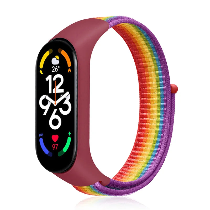 Nylon loop For Xiaomi Mi Band 7-7 nfc smartwatch Wristband Sport Miband7 Correa Replacement Bracelet smart band 7 6 5 4 3 Strap