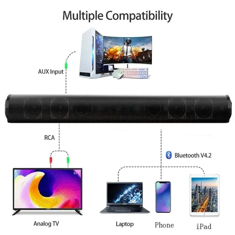 Super Powerful Wireless Bluetooth Sound Bar Portable Speaker Surround Stereo Home TV Sound Box Subwoofer FM Radio Home Theater