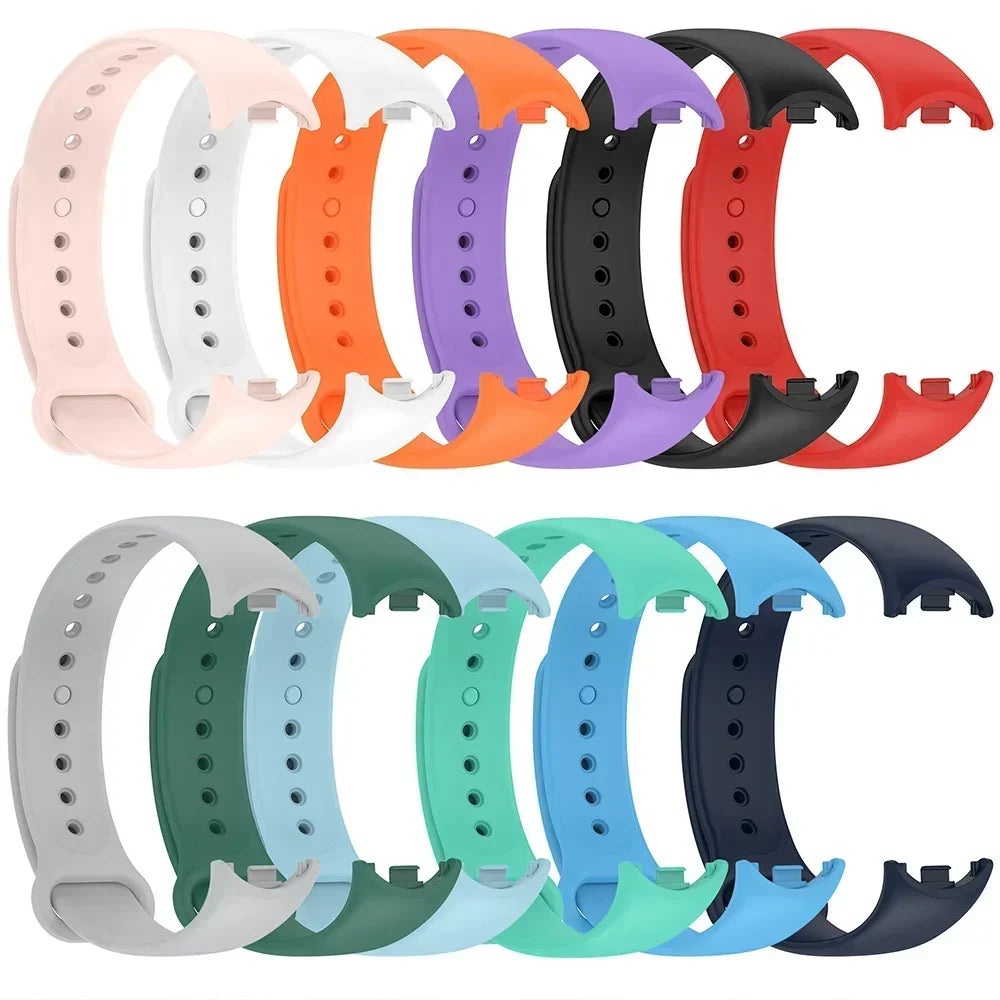 Sport Strap For Xiaomi Mi band 8-8 NFC Belt Replacement miband8 silicone Bracelet smart band 8 waterproof Watchbands Accessories