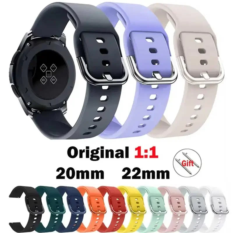 20mm/22mm band For Amazfit GTS/2/2e/3/4 GTS2 Mini/GTR 4/3/Pro/47mm/GTR2/2e/stratos 2/3 Silicone Bracelet Amazfit bip Watch strap