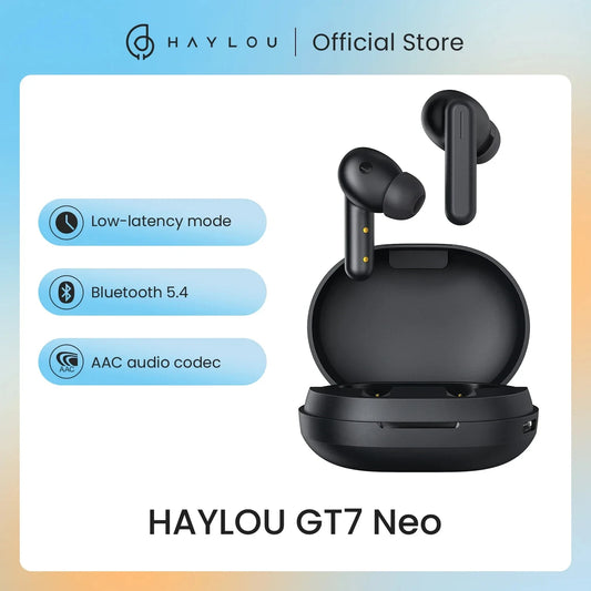 HAYLOU GT7 Neo TWS Wireless Earbuds Bluetooth5.4 Smart Touch Control Headphone 22H Battery Life Light weight Body For Phone