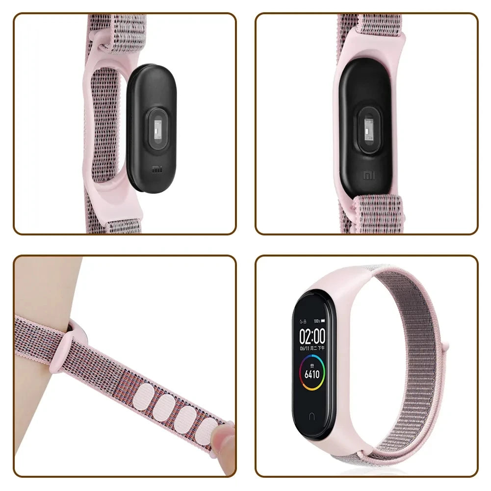 Nylon loop For Xiaomi Mi Band 8 7 4 3 5 6 smartwatch Wristband Sports Correa Breathable Replacement Bracelet on Miband 6 8 Strap