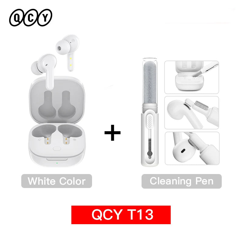 QCY T13 Wireless Headphones Bluetooth 5.1 Earphones 4 Mic ENC HD Call Headset Touch Control TWS Earbuds Long Standby 40H