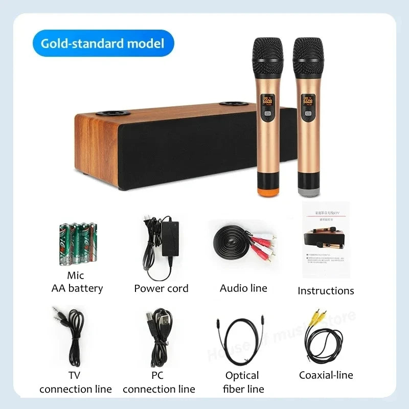 120W Home Theater High Power Bluetooth Speaker System Home Wireless Dual Microphone Mobile Phone Karaoke BT Speaker Caixa De Som