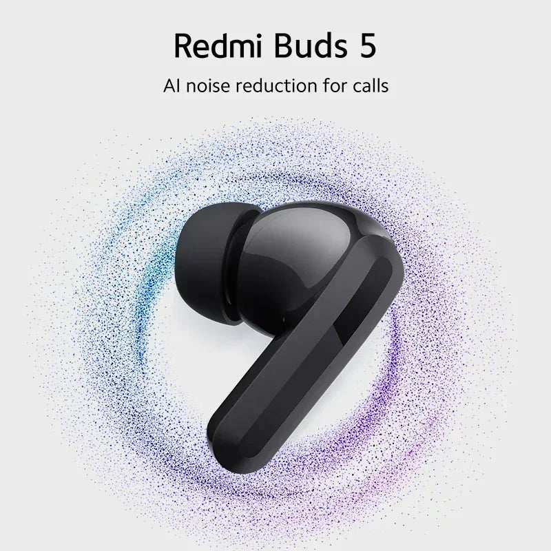 [World Premiere] Global Version Xiaomi Redmi Buds 5 AI Noise Cancellation for Call 40 Hours Battery Dual-device Connectivity