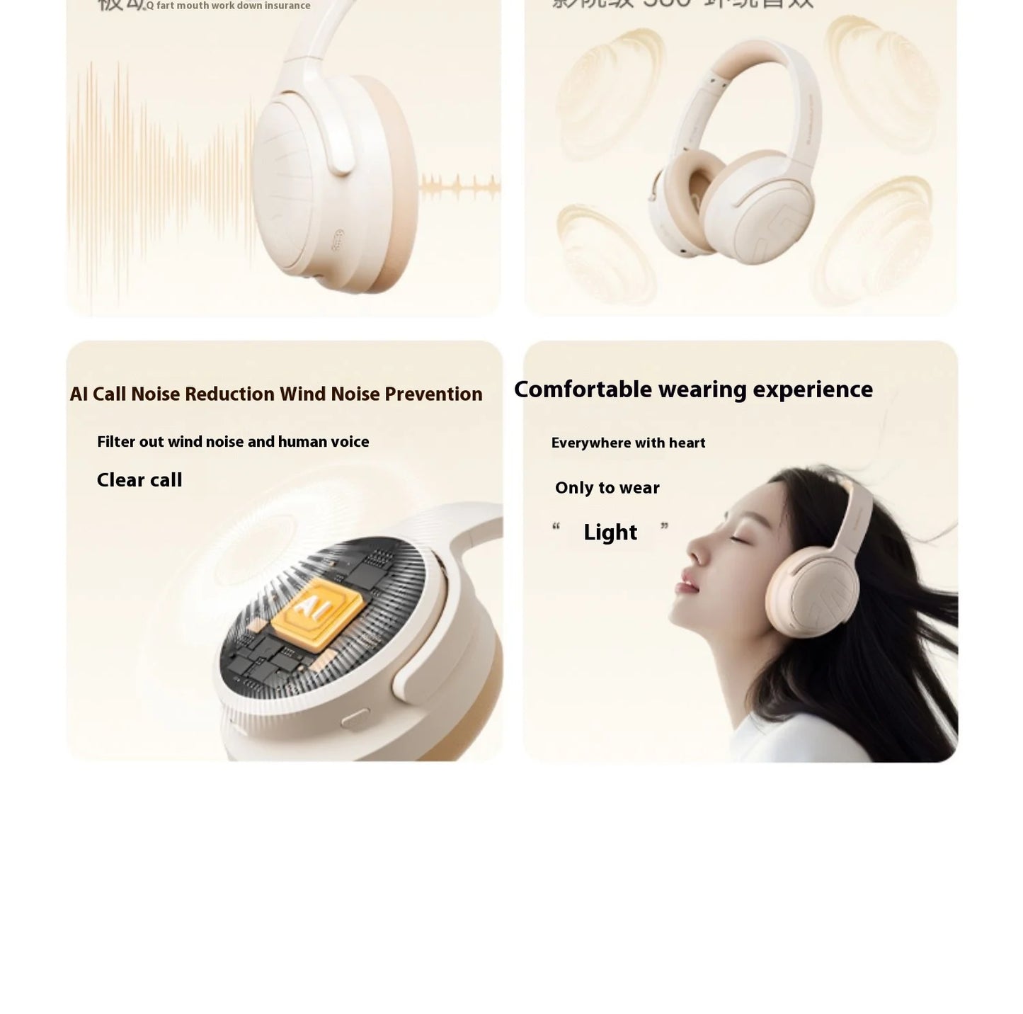 Soundpeats Space Pro Headphone Wireless Hifi Hd Battery Life Subwoofer Active Noise Reduction Headsets Game Earphones Custom