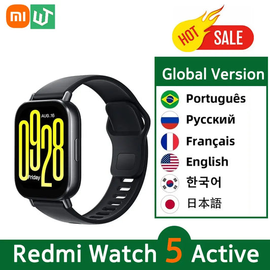 Global Version Xiaomi Redmi Watch 5 Active 2'' Display Up to 18 days of battery life 140+ Workout Modes Bluetooth Calling 5ATM