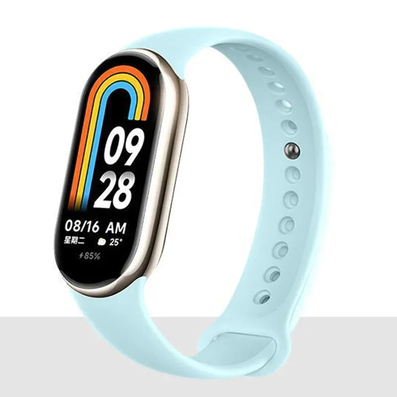 Sport Strap For Xiaomi Mi band 8-8 NFC Belt Replacement miband8 silicone Bracelet smart band 8 waterproof Watchbands Accessories