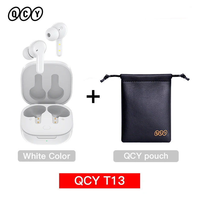 QCY T13 Wireless Headphones Bluetooth 5.1 Earphones 4 Mic ENC HD Call Headset Touch Control TWS Earbuds Long Standby 40H